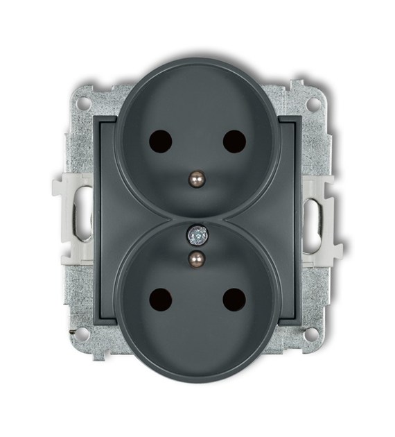 KARLIK MINI GRAFIT MAT 28MGPR-2zp gniazdo x2 z/u