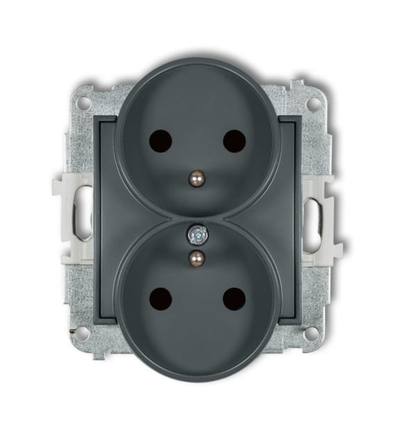 KARLIK MINI GRAFIT MAT 28MGPR-2zp gniazdo x2 z/u