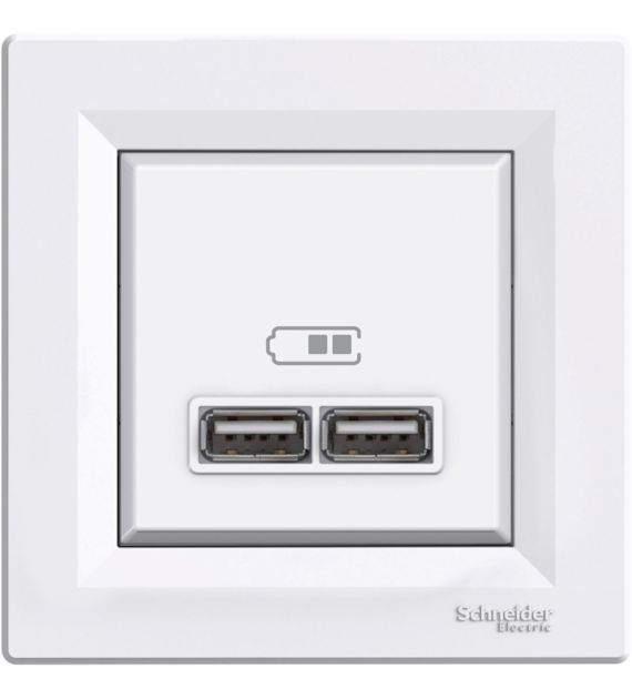 SCHNEIDER ASFORA BIAŁY gniazdo USB z ramką