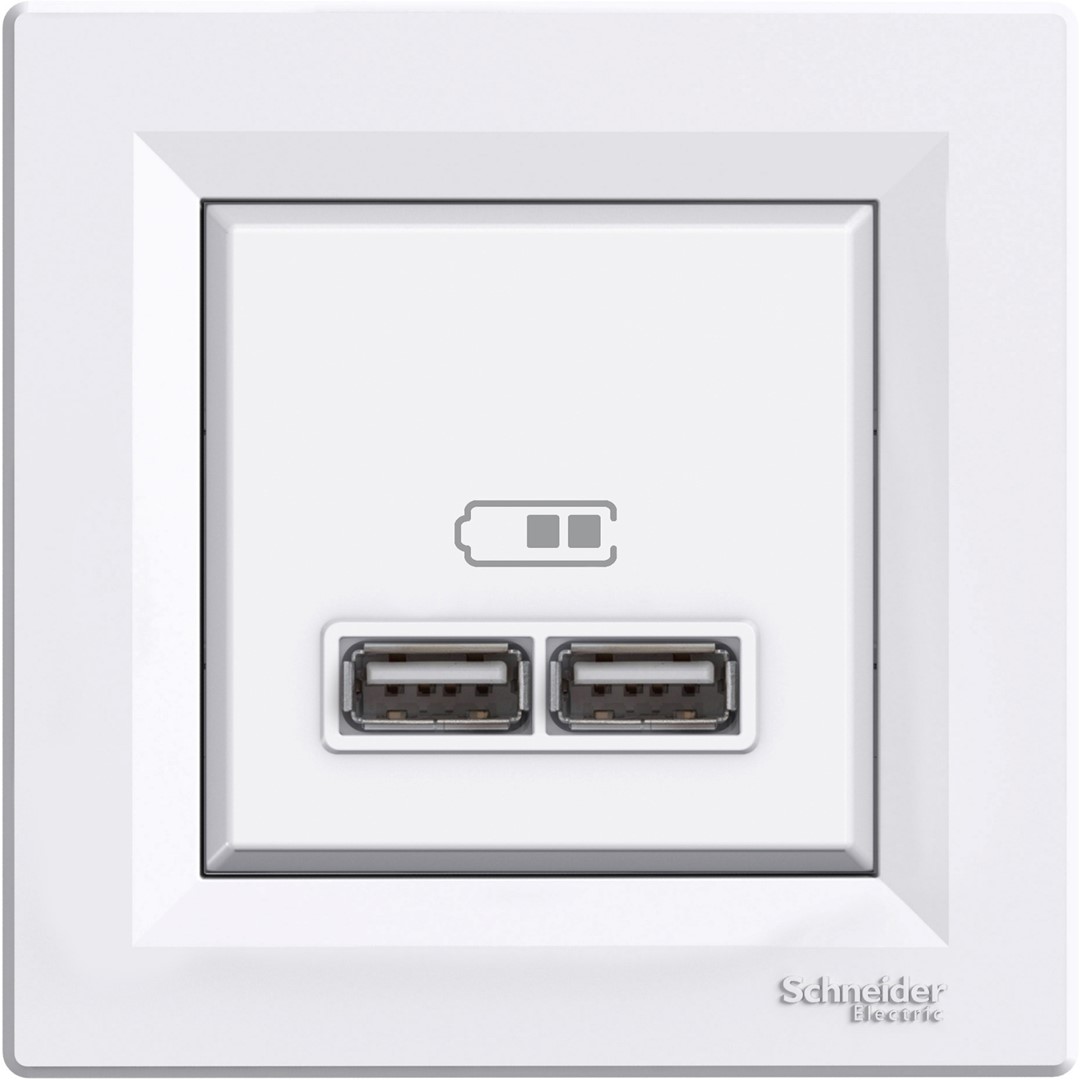SCHNEIDER ASFORA BIAŁY gniazdo USB z ramką