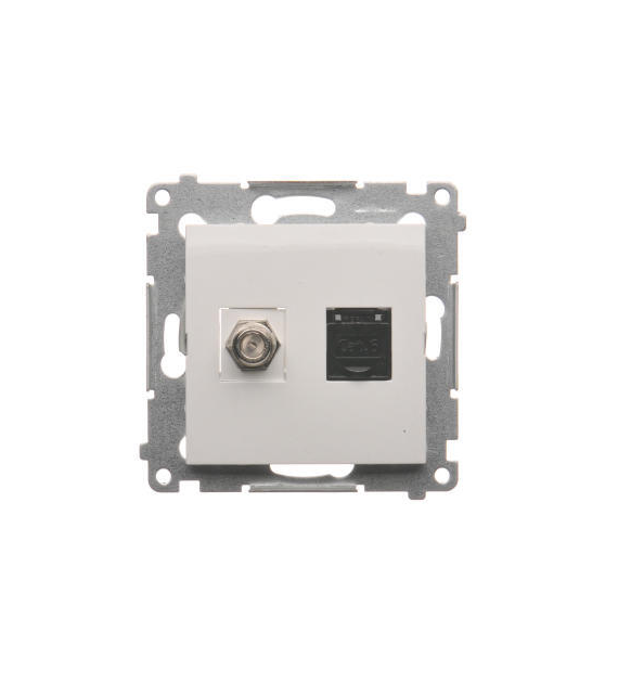 SIMON 54 BIAŁY DASFRJ45.01/11 gniazdo ant F+RJ45