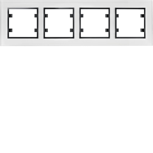 HAGER LUMINA BIAŁY WL9240 ramka x4 szkło poziom