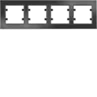 HAGER LUMINA CZARNY WL9241 ramka x4 szkło poziom