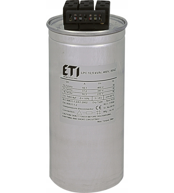 ETI LPC 12.5 kVAr 400V 50Hz kondensator
