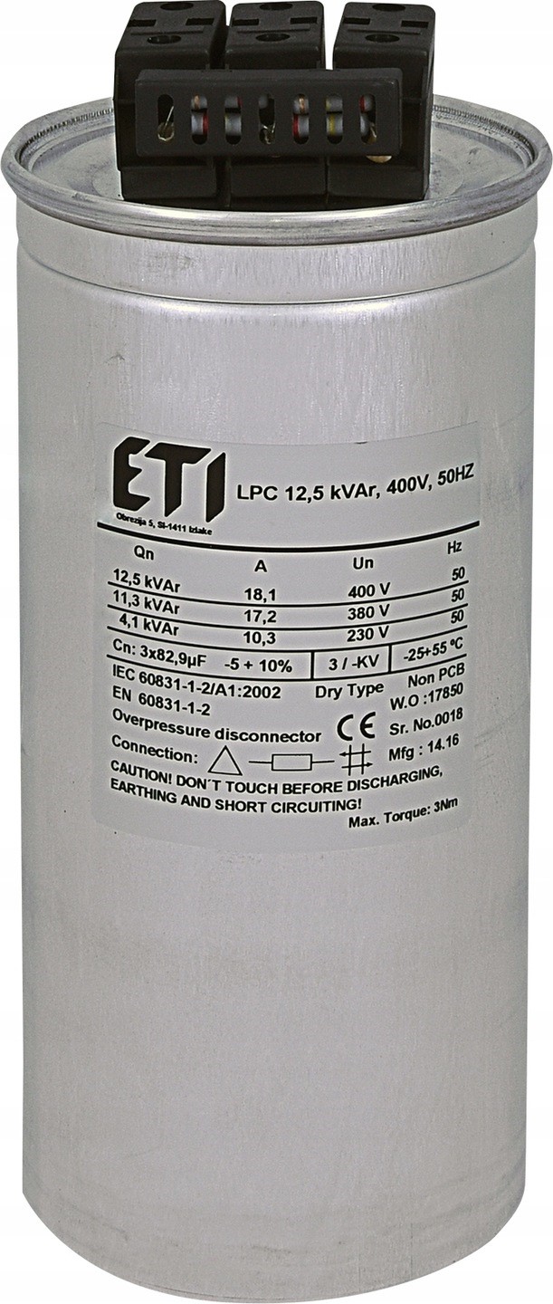 ETI LPC 12.5 kVAr 400V 50Hz kondensator