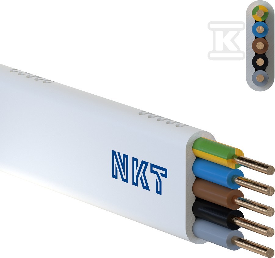 NKT przewód YDYpżo 450/750 5x1,5 biały QADDY 400m