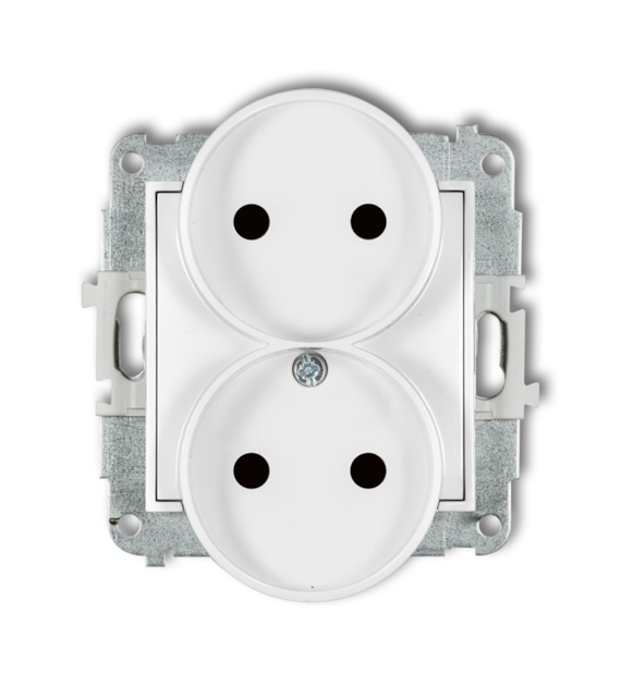 KARLIK MINI BIAŁY MGPR-2p gniazdo x2 b/u