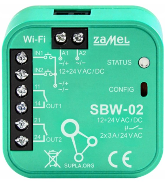 ZAMEL SUPLA SBW-02 sterownik bram 2-kanałowy WiFi