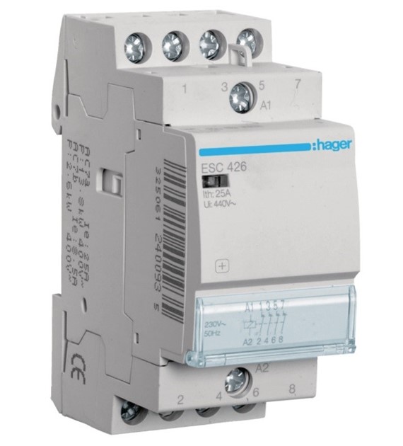 HAGER ESC426 stycznik 230VAC 4NC 25A AC-7a/b
