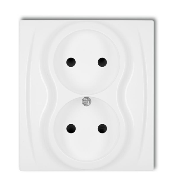 KARLIK LOGO BIAŁY LGP-2p gniazdo x2 b/u
