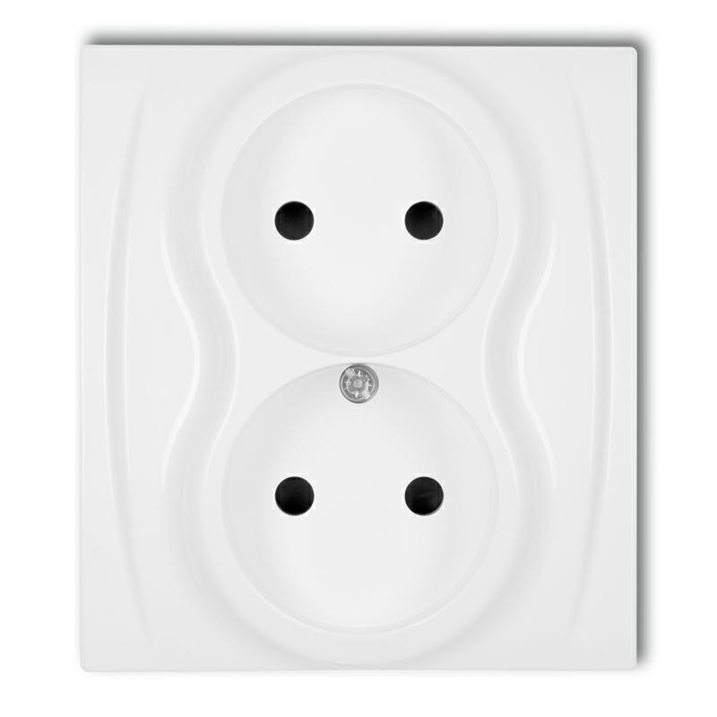 KARLIK LOGO BIAŁY LGP-2p gniazdo x2 b/u