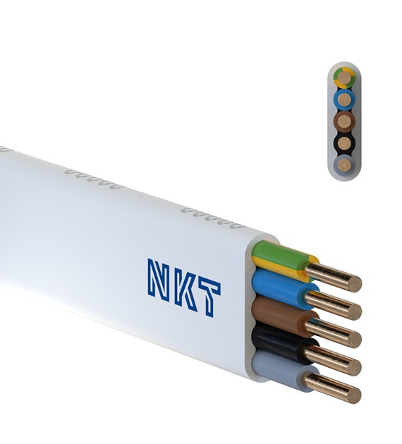 NKT przewód YDYpżo 450/750V 5x6 biały 10m