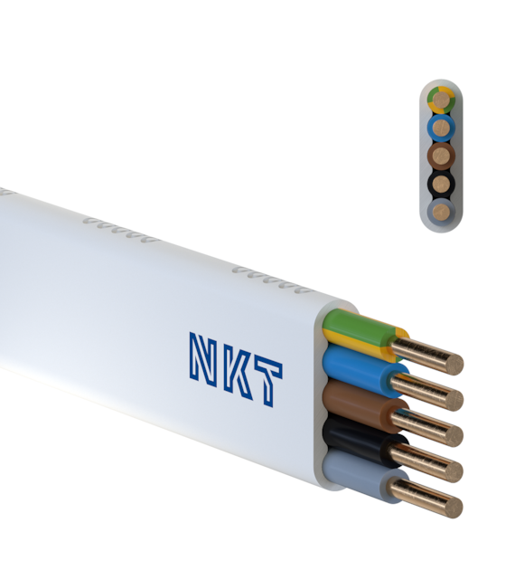 NKT przewód YDYpżo 450/750V 5x6 biały
