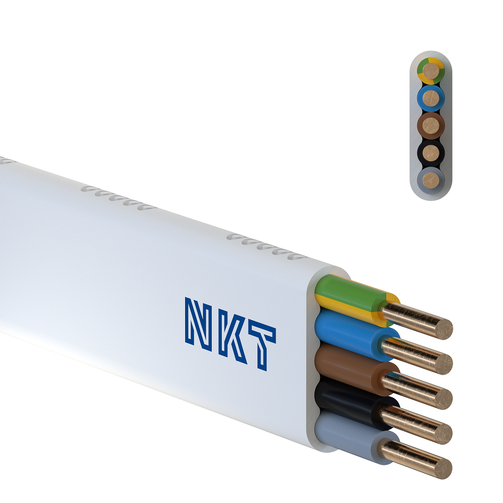 NKT przewód YDYpżo 450/750V 5x6 biały