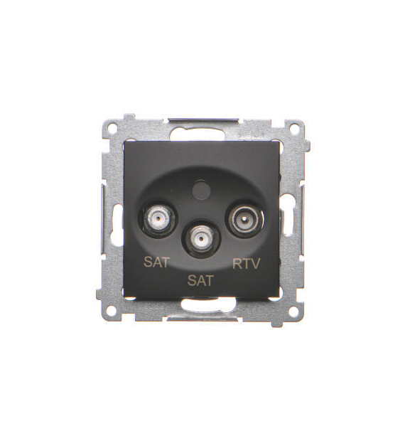SIMON 54 CZARNY DASK2.01/49 gniazdo ant sat x2