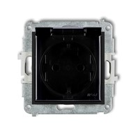 KARLIK MINI CZARNY 12MGPB-1sdp gniazdo x1 z/u bryz
