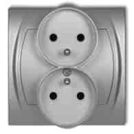 KARLIK LOGO SREBRNY 7LGPR-2zp gniazdo x2 z/u