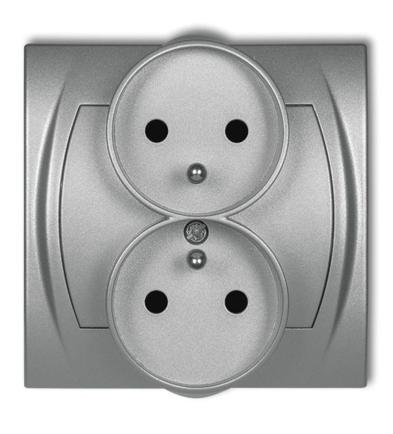 KARLIK LOGO SREBRNY 7LGPR-2zp gniazdo x2 z/u