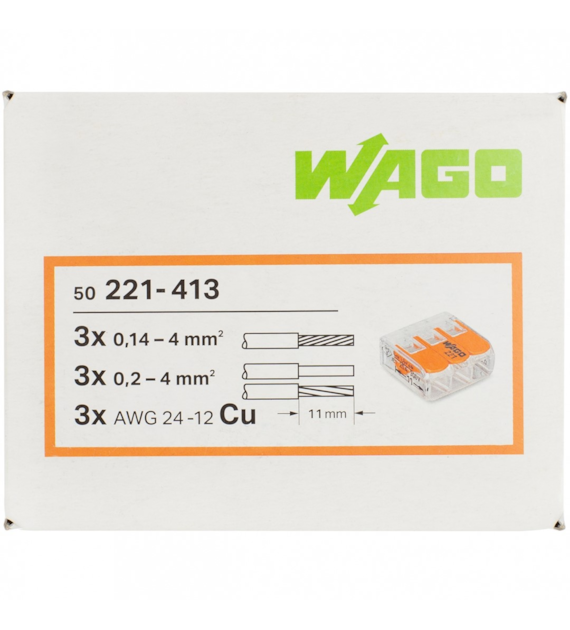 WAGO 221-413 złączka 3x4 op. 50szt