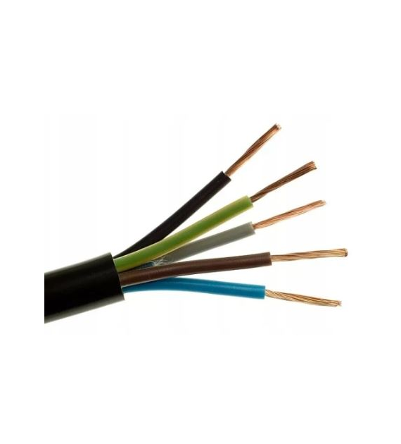 ELEKTROKABEL przewód OWY 5x1,5 czarny 100m H05VV-F