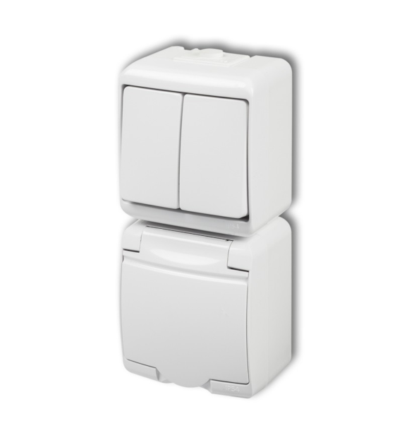 KARLIK JUNIOR BIAŁY WGHP-2 łącznik x2+gniazdo x1
