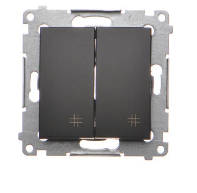 SIMON 54 CZARNY DW7/2.01/49 łącznik krzyżowy x2