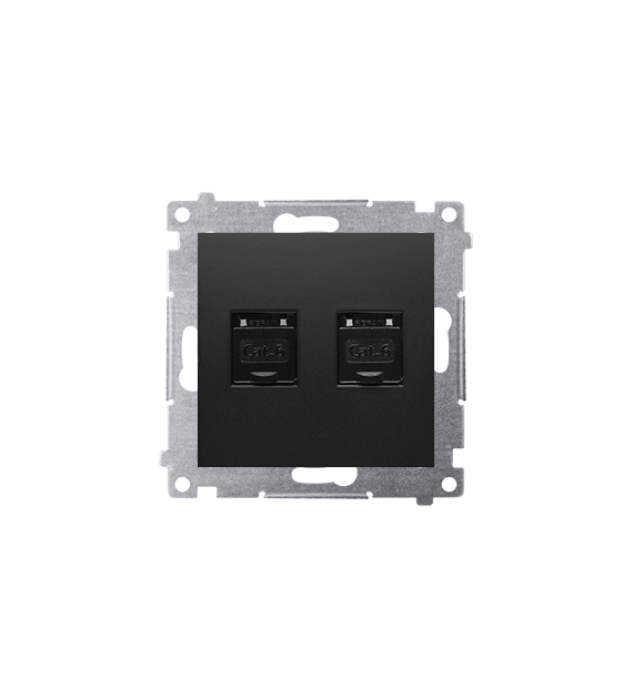 SIMON 54 CZARNY D62.01/49 gniazdo komputer x2 RJ45