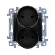 SIMON 10 CZARNY CG2M.01/49 gniazdo b/u x2