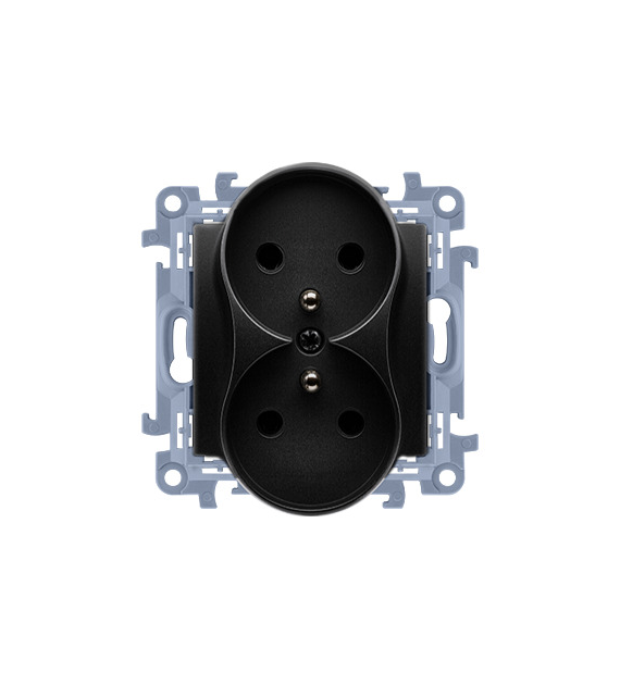 SIMON 10 CZARNY CGZ2M.01/49 gniazdo z/u x2