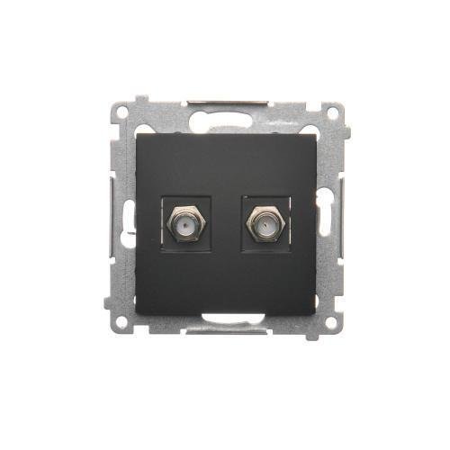 SIMON 54 CZARNY DASF2.01/49 gniazdo ant F x2