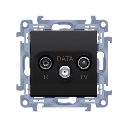 SIMON 10 CZARNY CAD.01/49 gniazdo ant R-TV-DATA