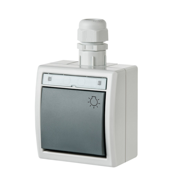 NASIELSK AQUANT IP65 SZARY ŁNT-1S łącznik światło
