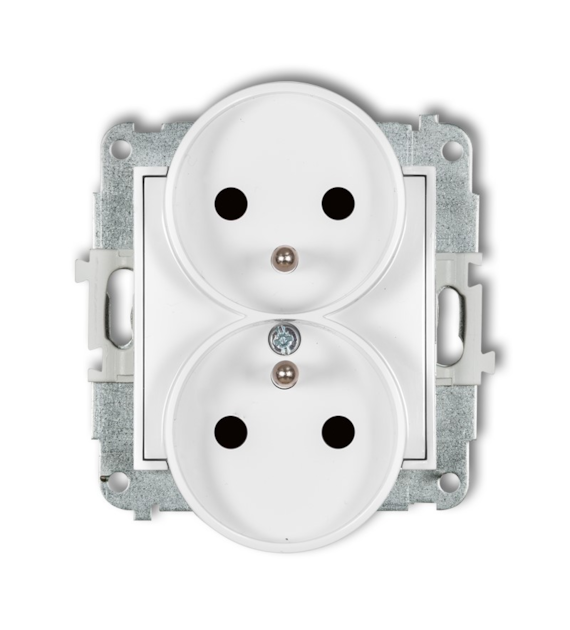 KARLIK MINI BIAŁY MAT 25MGPR-2zp gniazdo x2 z/u