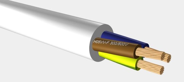 ZAMEL przewód OWY 2x2.5 biały H05VV-F 100m