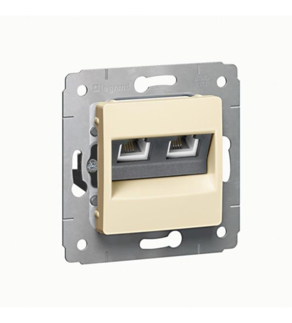 LEGRAND CARIVA KREM gniazdo teleinf. RJ11 RJ45