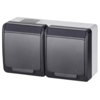 NASIELSK HERMES IP44 ANTRACYT GNT-2x2P+Z gniazdox2