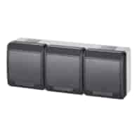 NASIELSK HERMES IP44 ANTRACYT GNT-3x2P+Z gniazdox3