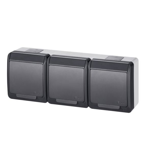 NASIELSK HERMES IP44 ANTRACYT GNT-3x2P+Z gniazdox3