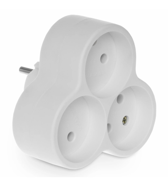 PLASTROL R-35 rozgałęźnik 3x2p b/u IP20 BIAŁY
