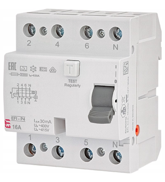 ETI EFI6-P4 AC 25/0.03 wyłącznik różnicowoprądowy