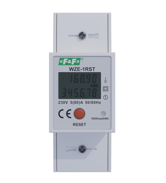 FF WZE-1RST licznik zużycia energii 1F LCD + reset