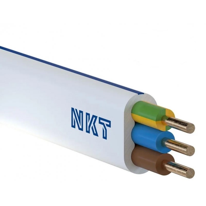 NKT przewód YDYpżo 450/750V 3x6 biały 100m