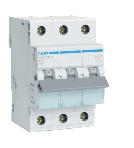 HAGER MBN310E wyłącznik nadprądowy 3P B10A 6kA AC