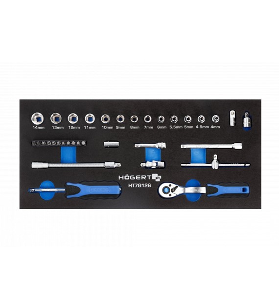 GTV HOGERT zestaw narzędzi z grzechotką 1/4 34szt.