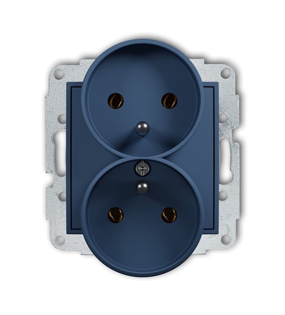 KARLIK MINI NAVY BLUE 64MGPR-2z gniazdo x2 z/u