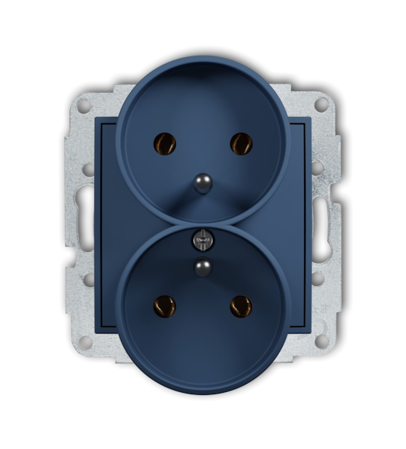 KARLIK MINI NAVY BLUE 64MGPR-2z gniazdo x2 z/u