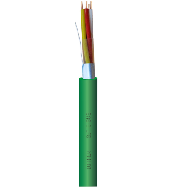 BITNER BiT E-BUS 2x2x0,8 PVC RAL 6018 zielony 500m