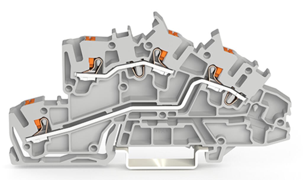 WAGO 2203-7642 piętrowa z przycisk. 2,5mm szary