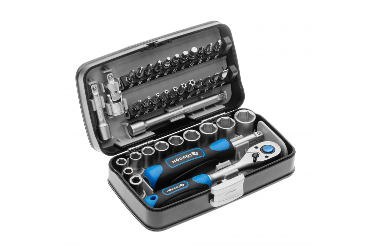GTV HOGERT zestaw narzędzi 38szt 1/4” nasadki bity
