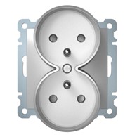 HAGER BERKER B.KWADRAT ALUMINIUM gn 2-kr z/u moduł